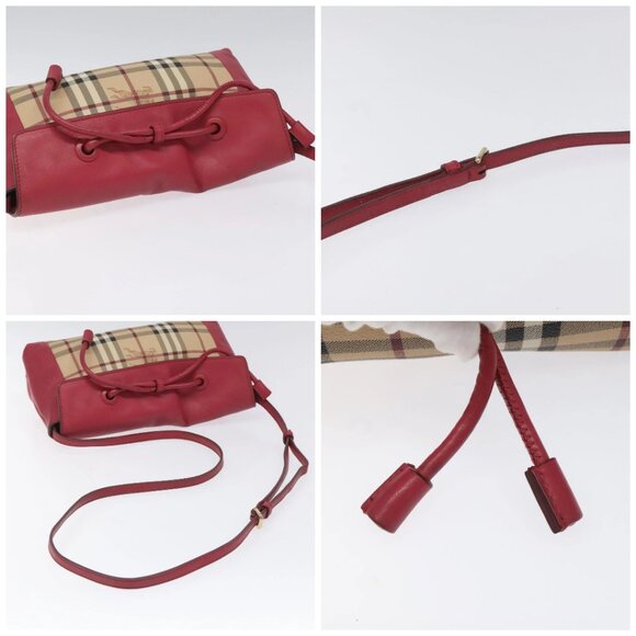 BURBERRY Nova Check Shoulder Bag PVC Pink Beige Auth 114520 - Picture 15 of 16